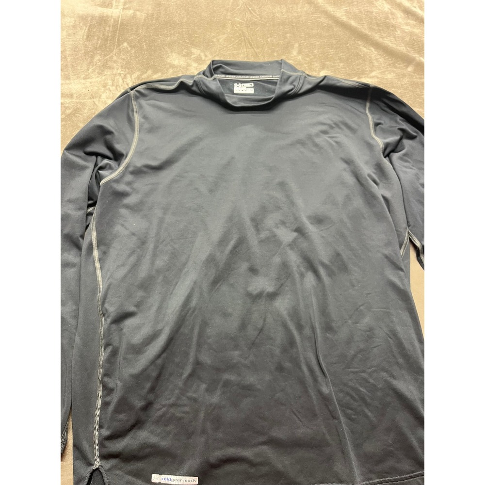 Under Armour ColdGear Mock Neck Fitted Sleeve Base Layer Shirt Men 3XL Black